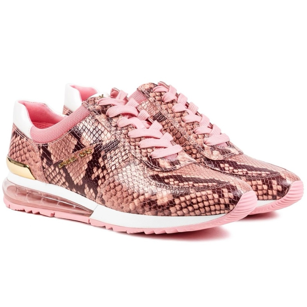 Michael Kors Pink & Brown Snake Print Women's Sneakers